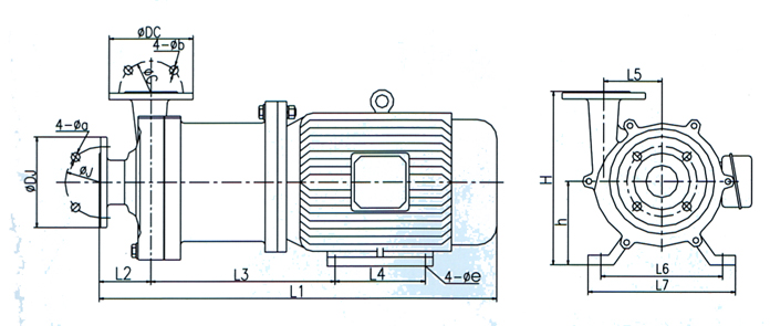 CQ磁力驅(qū)動泵安裝尺寸圖